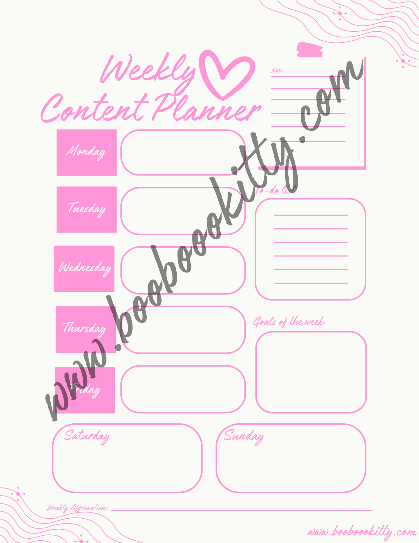 Pink Content Planner