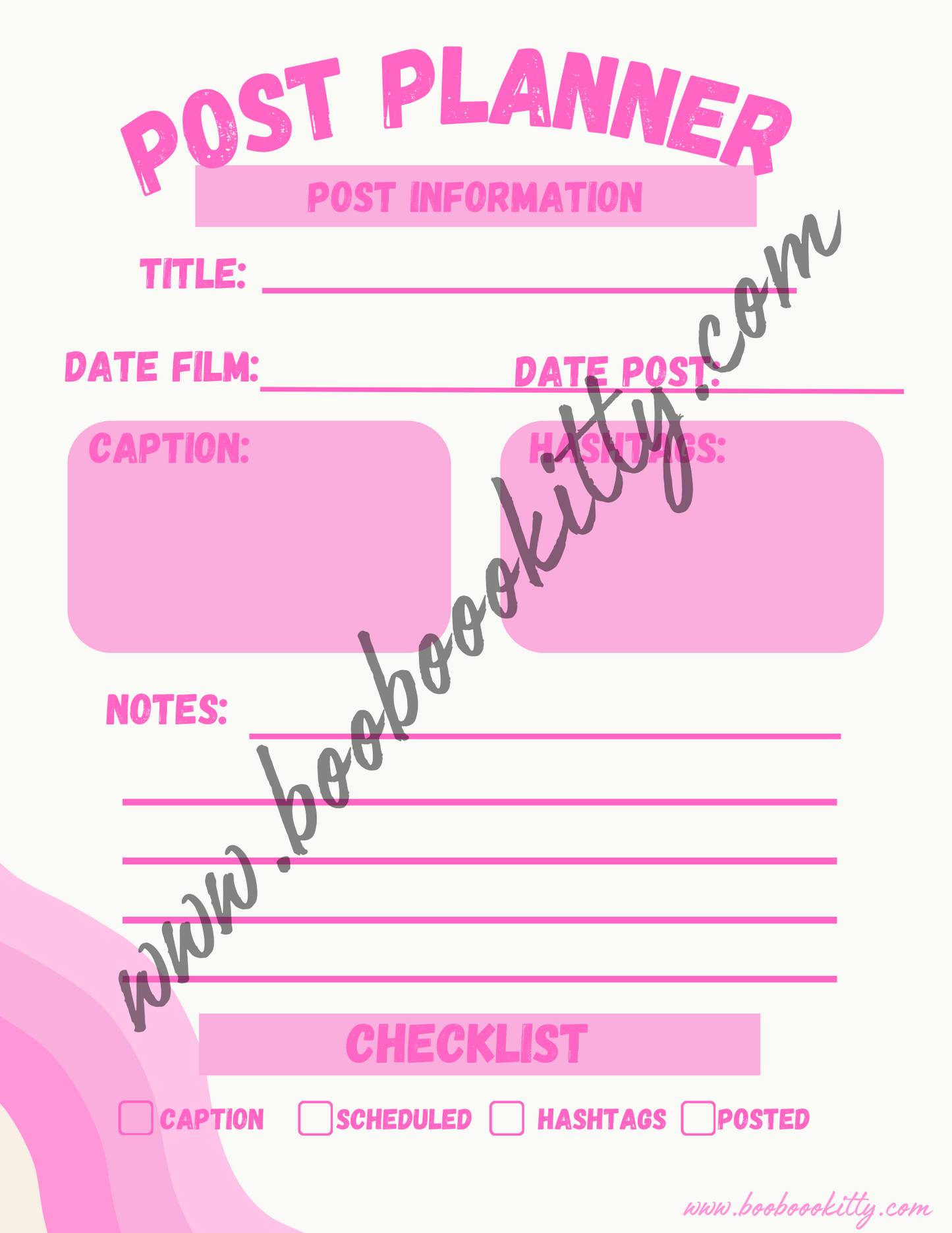 Pink Content Planner